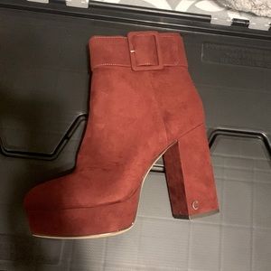 Wine-colored Sam Edelman platform booties